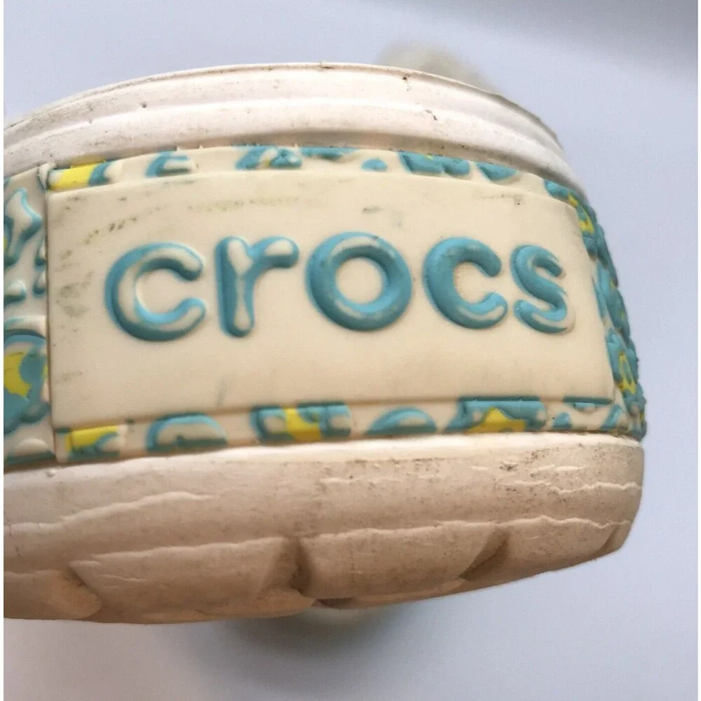Crocs Platform Clogs White Men's 11 Nurse Medical Work Shoes No Vent Back Strap